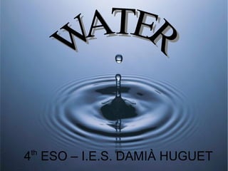 4 th  ESO – I.E.S. DAMIÀ HUGUET  WATER 