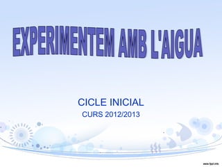 CICLE INICIAL
CURS 2012/2013

 