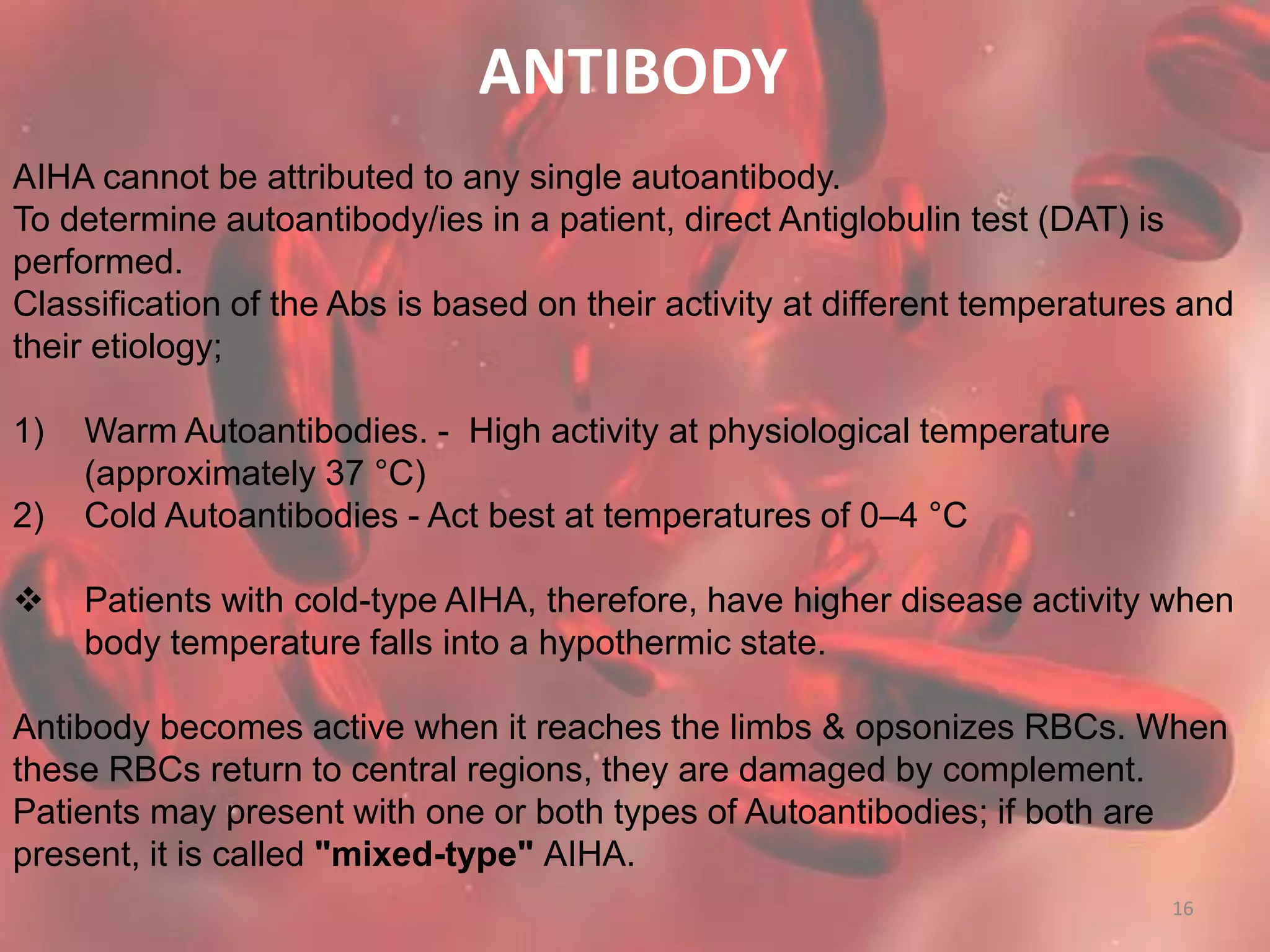 Autoimmune Hemolytic Anemia (AIHA) | PPTX