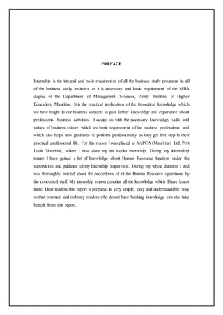 Aihe internship project report on evaluation of recruitment and ...