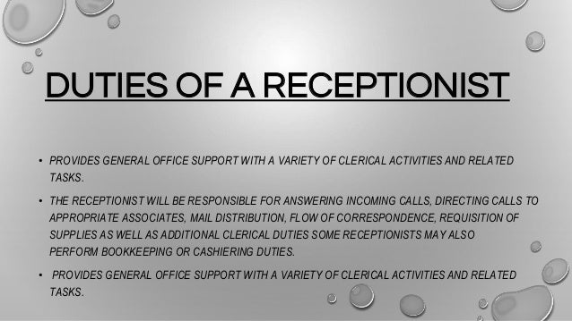 Duties of a good receptionist - Jobs And Qualities Of A Good Receptionist 3 638 
