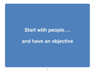 Start with people…. and have an objective 