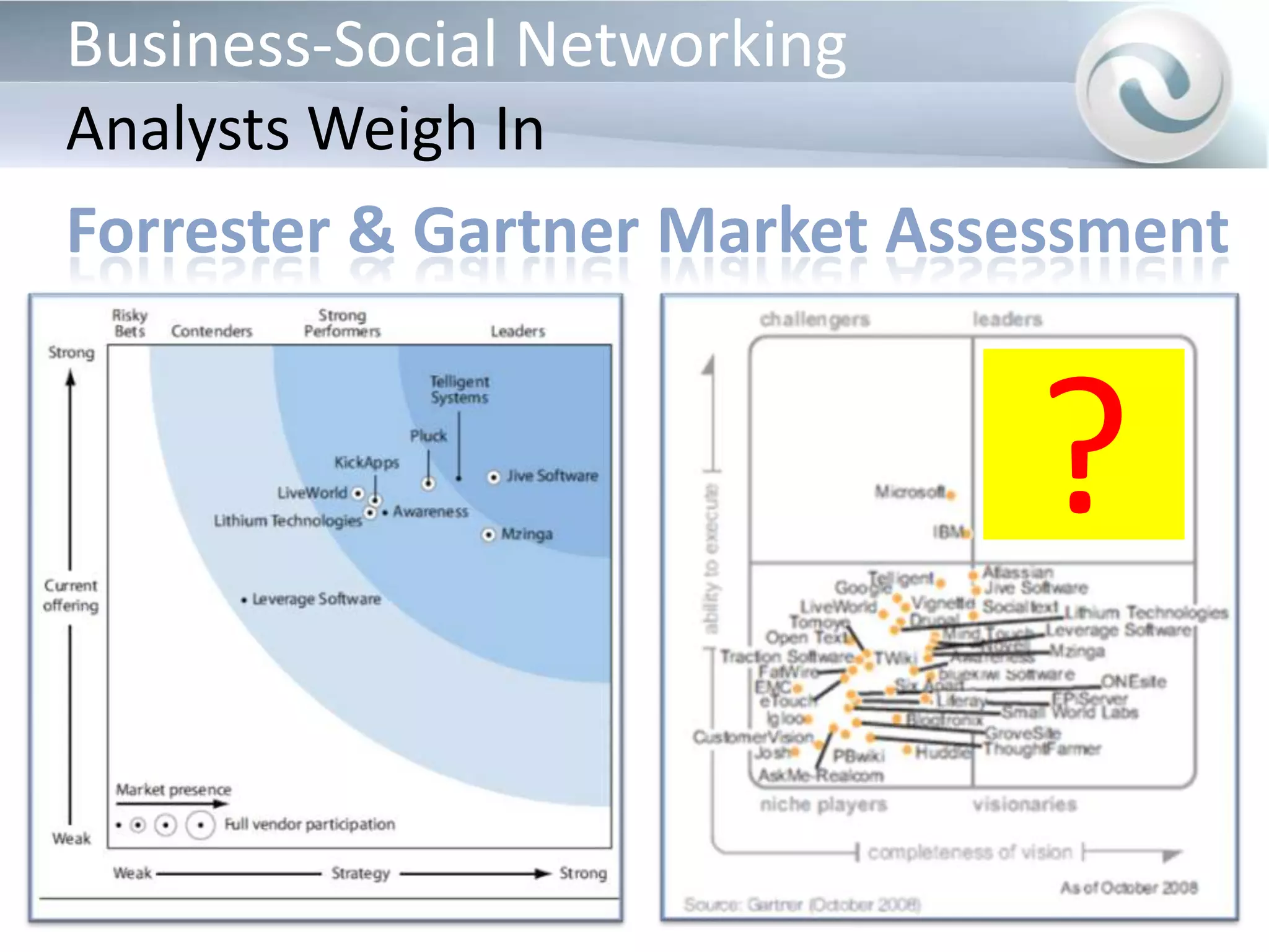 Business-Social NetworkingAnalysts Weigh InForrester & Gartner Market Assessment?