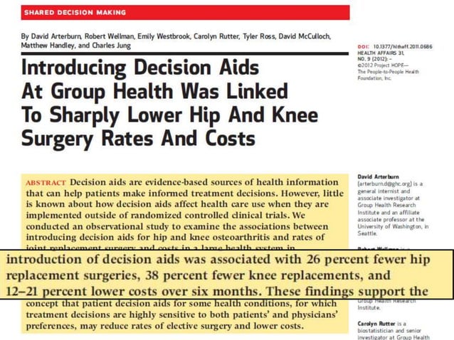 Implementation of Shared Decision Making: Measuring Success | PPT