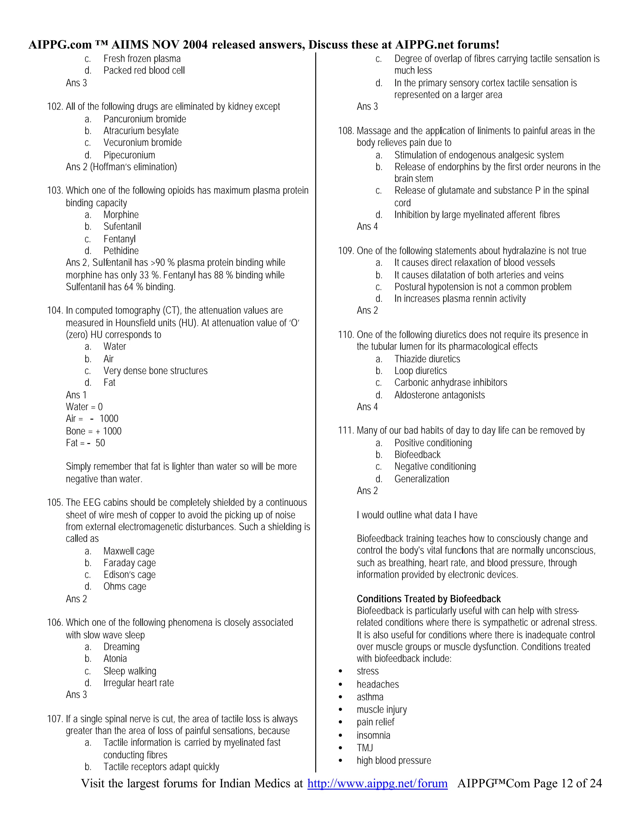 Aiims questions with answers nov -2004 | PDF