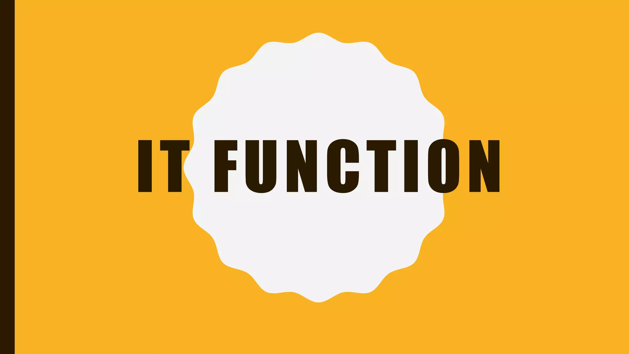 IT FUNCTION
 