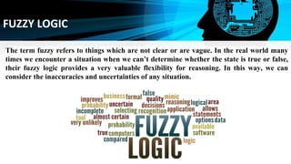 FUZZY LOGIC
The term fuzzy refers to things which are not clear or are vague. In the real world many
times we encounter a ...