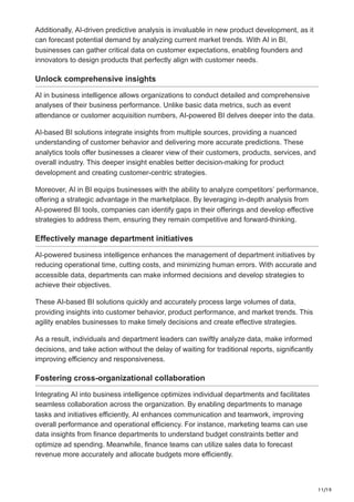 AI in Business Intelligence Impact use cases and implementation | PDF