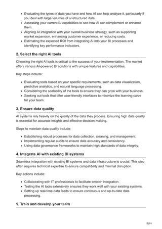 AI in Business Intelligence Impact use cases and implementation | PDF