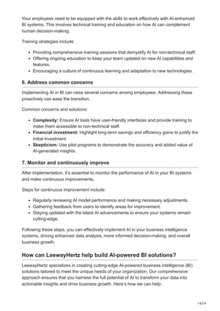 AI in Business Intelligence Impact use cases and implementation | PDF