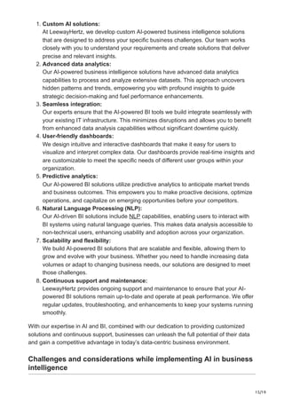 AI in Business Intelligence Impact use cases and implementation | PDF
