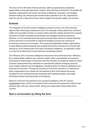 AI in Business Intelligence Impact use cases and implementation | PDF