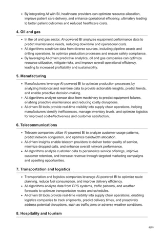 AI in Business Intelligence Impact use cases and implementation | PDF