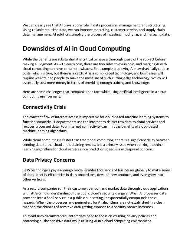 AI in Cloud Computing | PDF
