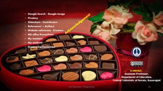 • Google Search / Google Image
• Pixabay
• Slideshare - Contributors
• References’ – Authors
• Website references - Creators
• MS office PowerPoint
• My teachers
• My students
• Organizing Committee
K.THIYAGU,
Assistant Professor,
Department of Education,
Central University of Kerala, Kasaragod
AI in Education - ThiyaguSuriya 60
 