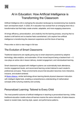 How AI is changing education in India... | PDF