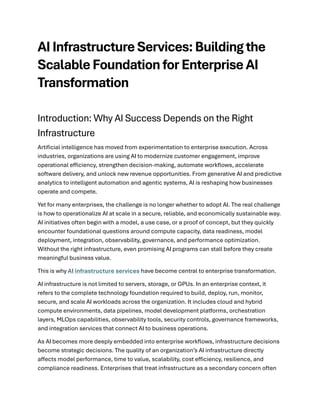 AI Infrastructure Services: Building the Scalable Foundation for ...