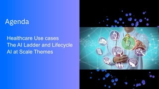Agenda
Healthcare Use cases
The AI Ladder and Lifecycle
AI at Scale Themes
 