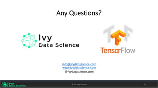 Any	Questions?
©	Ivy	Data	Science 66©	Ivy	Data	Science 66
info@ivydatascience.com
www.ivydatascience.com
@ivydatascience.com
 