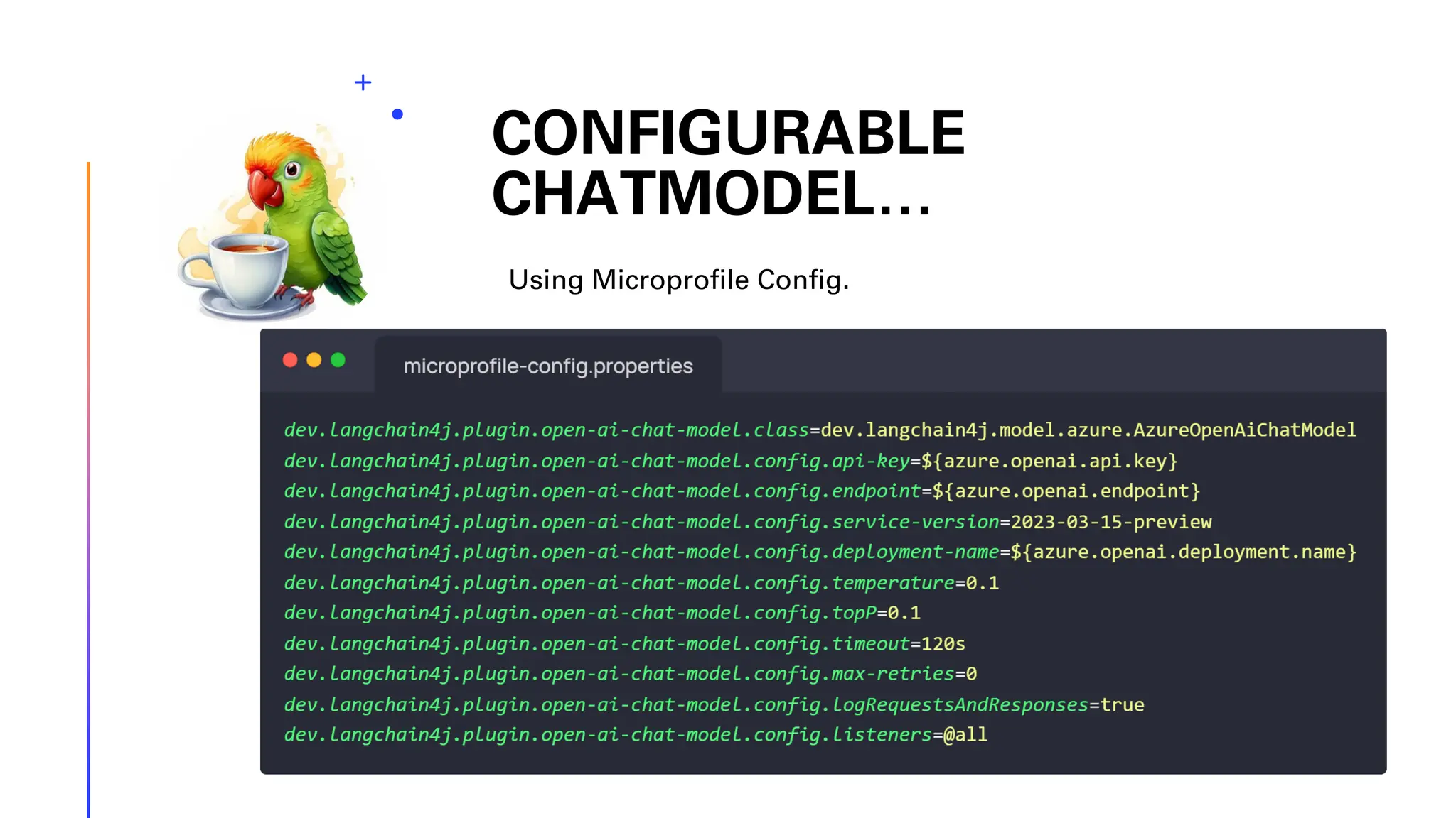 CONFIGURABLE CHATMODEL… Using Microprofile Config. 