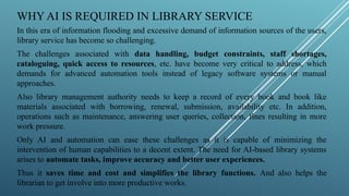 Artificial Intelligence(AI) for smart Library | PPTX