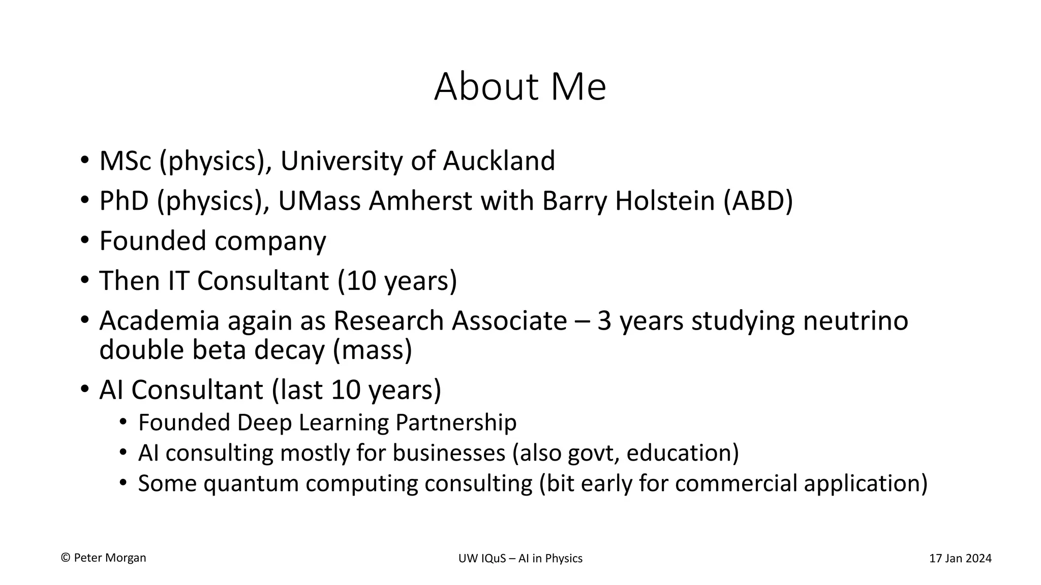 AI in Physics - University of Washington 2024 | PPTX