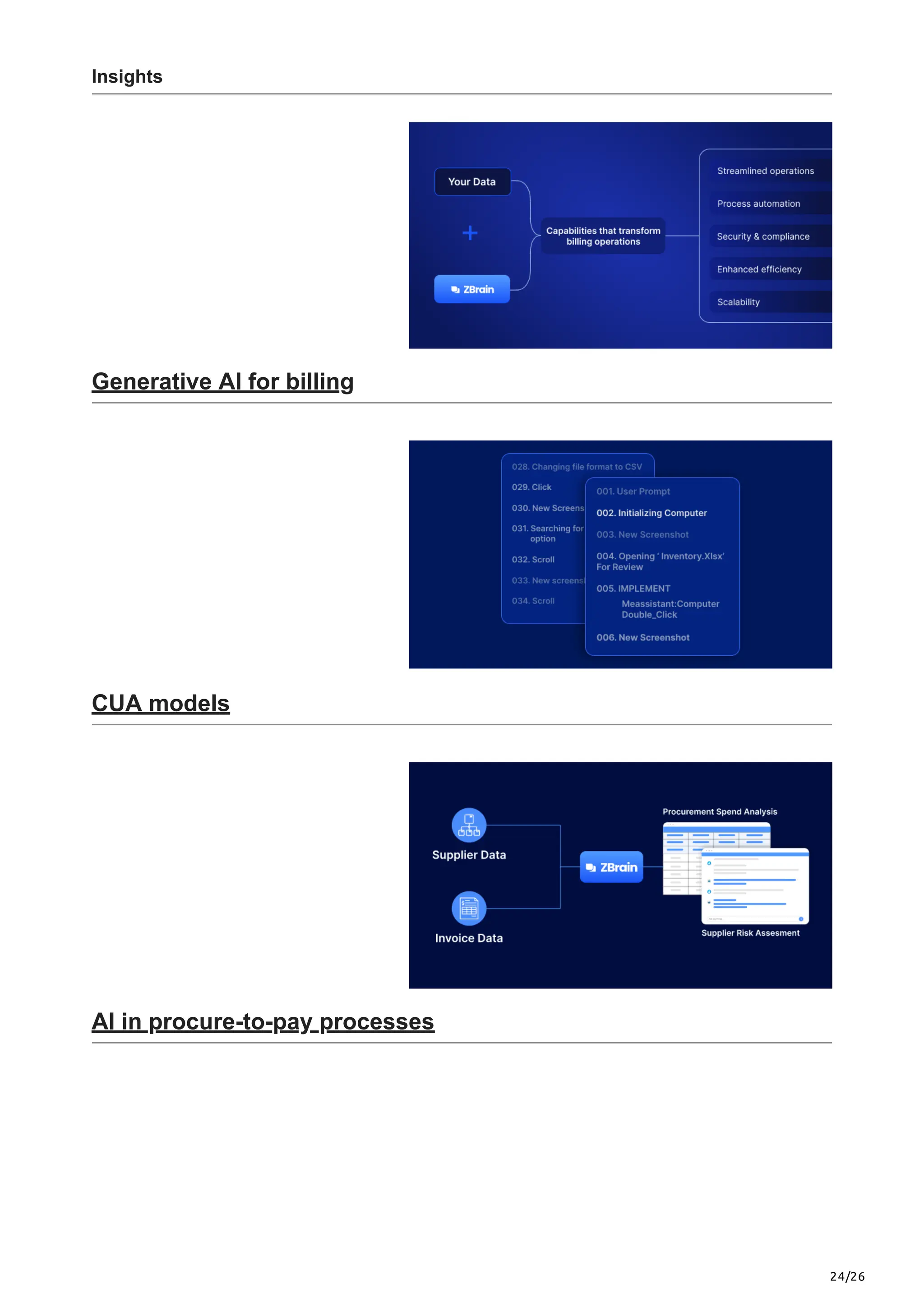 24/26
Insights
Generative AI for billing
CUA models
AI in procure-to-pay processes
 