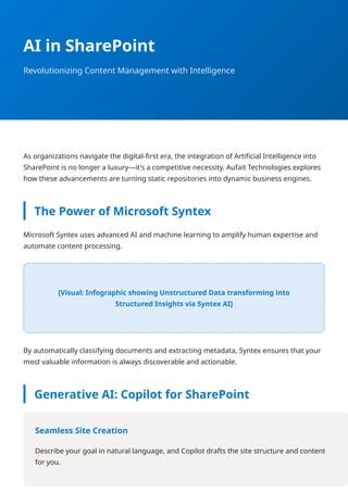 The Enterprise Guide to AI in SharePoint: Transforming Content into ...