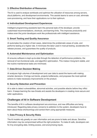 AI in Software Development Opportunities Every Developer Should Know. | PDF