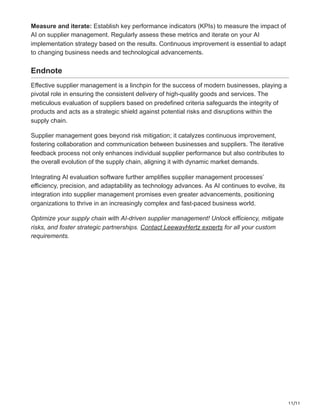 AI IN SUPPLIER MANAGEMENT: THE NEW FRONTIER IN PROCUREMENT INNOVATION | PDF