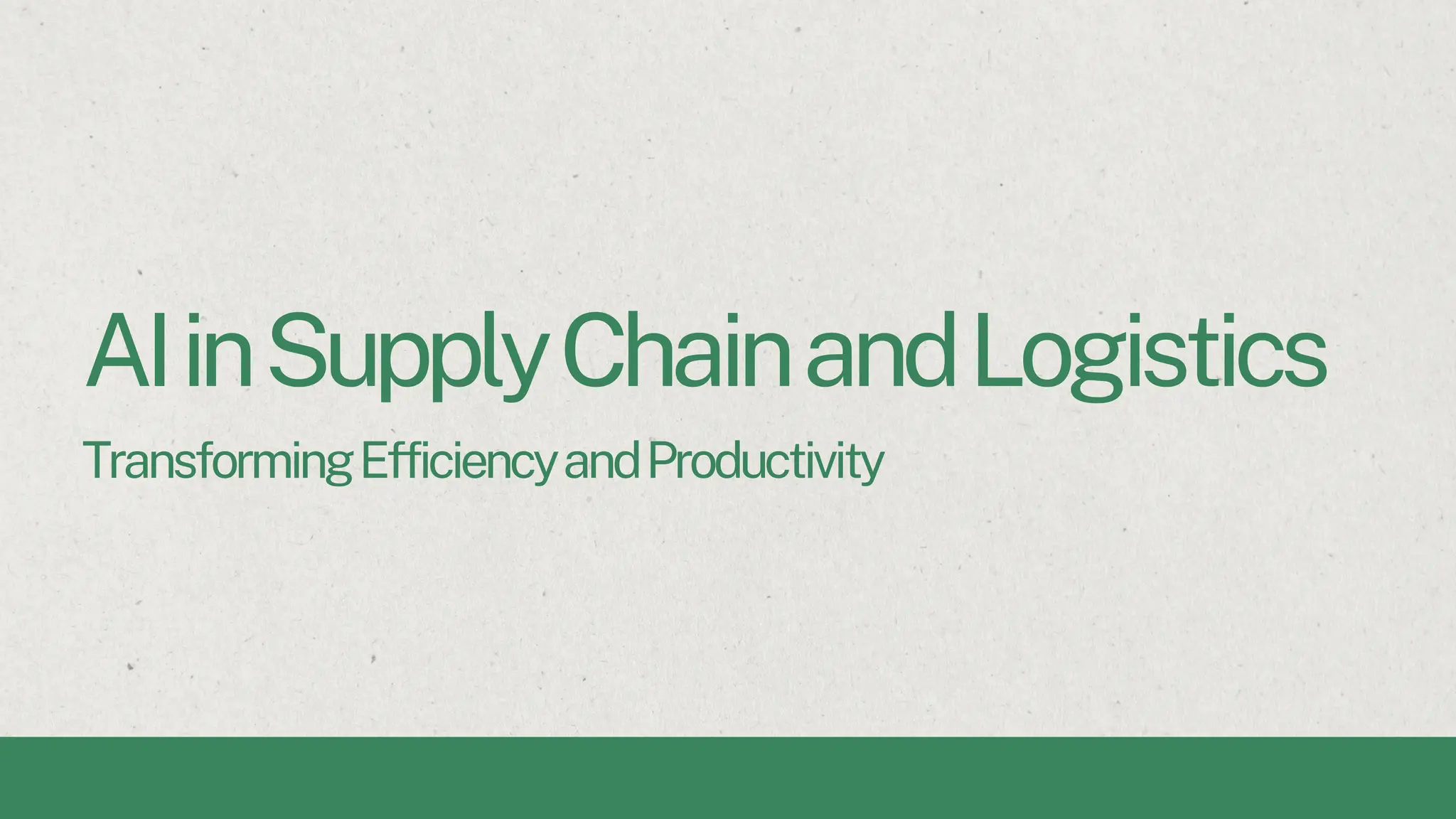 AI in Supply Chain and Logistics: Transforming Efficiency and ...