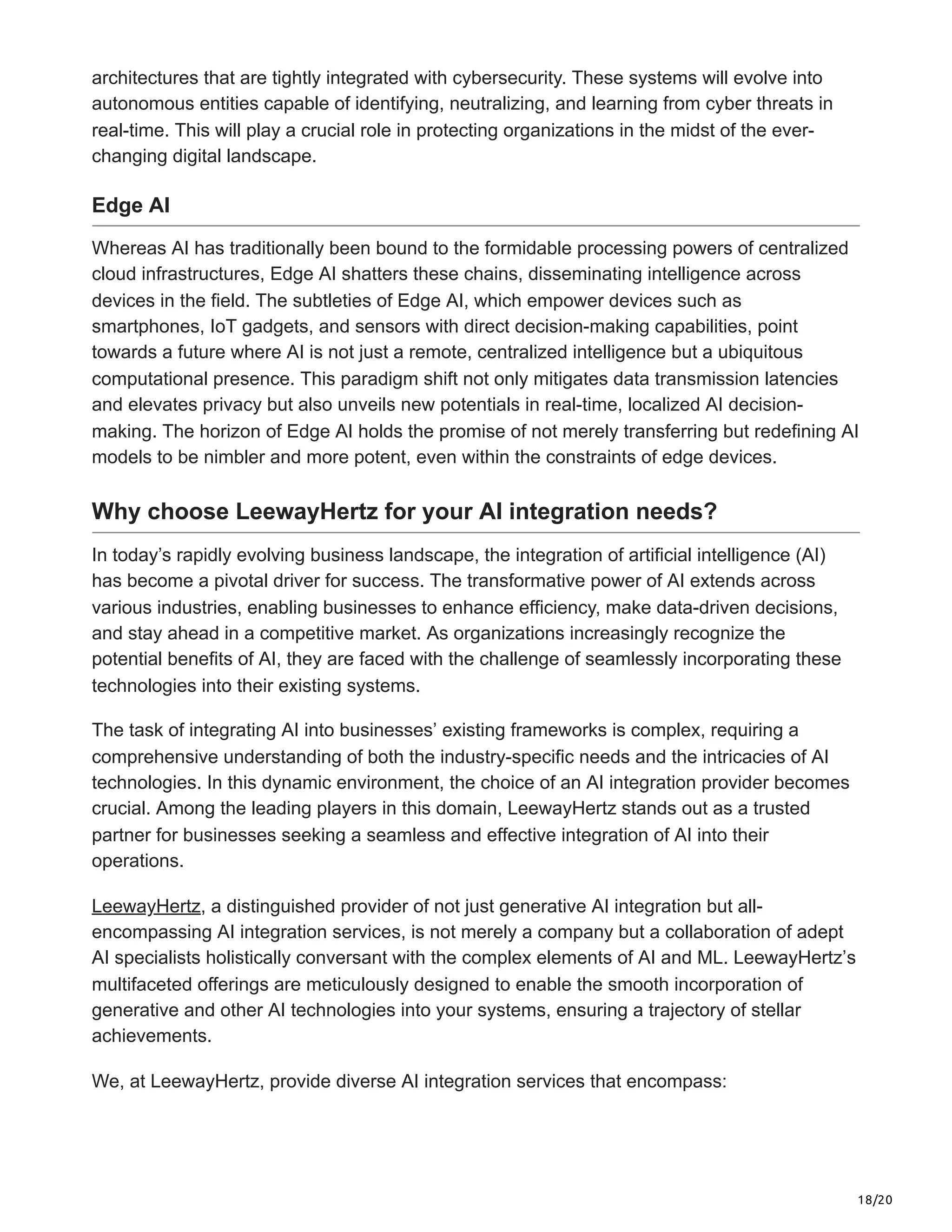 AI integration - Transforming businesses with intelligent solutions.pdf