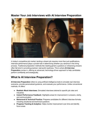 Master Your Job Interviews with AI Interview Preparation | PDF