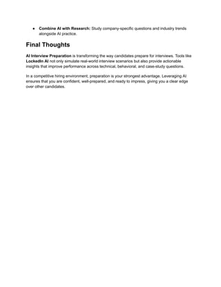 Master Your Job Interviews with AI Interview Preparation | PDF