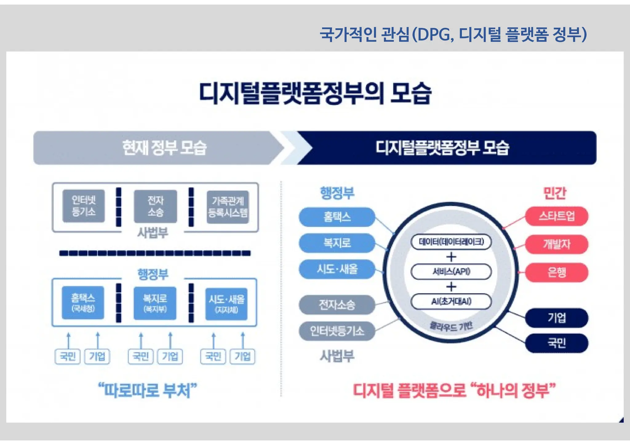 국가적인 관심(DPG, 디지털 플랫폼 정부)
 