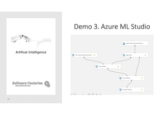 Demo 3. Azure ML Studio
28
Artifical Intelligence
 