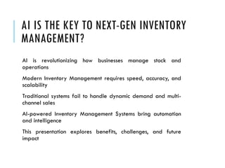 AI in Inventory Management: Smart Systems for Growth | PDF