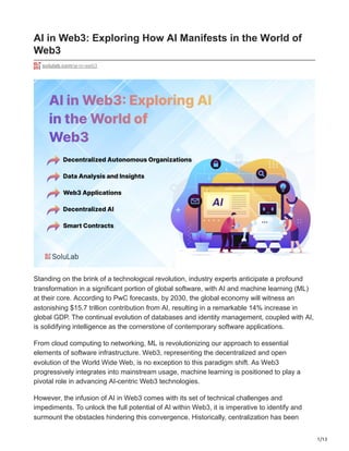 Ai In Web3 Exploring How Ai Manifests In The World Of Web3 2 Pdf Ai In Web3 Exploring How Ai Manifests In The World Of Web3 2 Pdf
