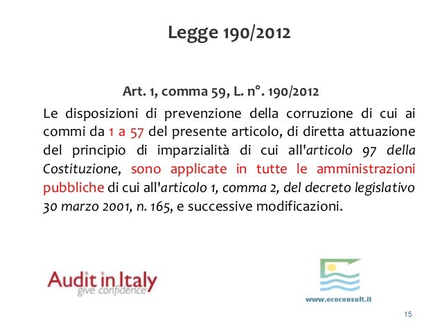 Legge del 6 novembre 2012, n. 190 (1) (2)
