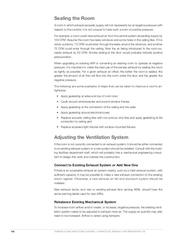 Guidelines For Airbone Infection Isolation Room