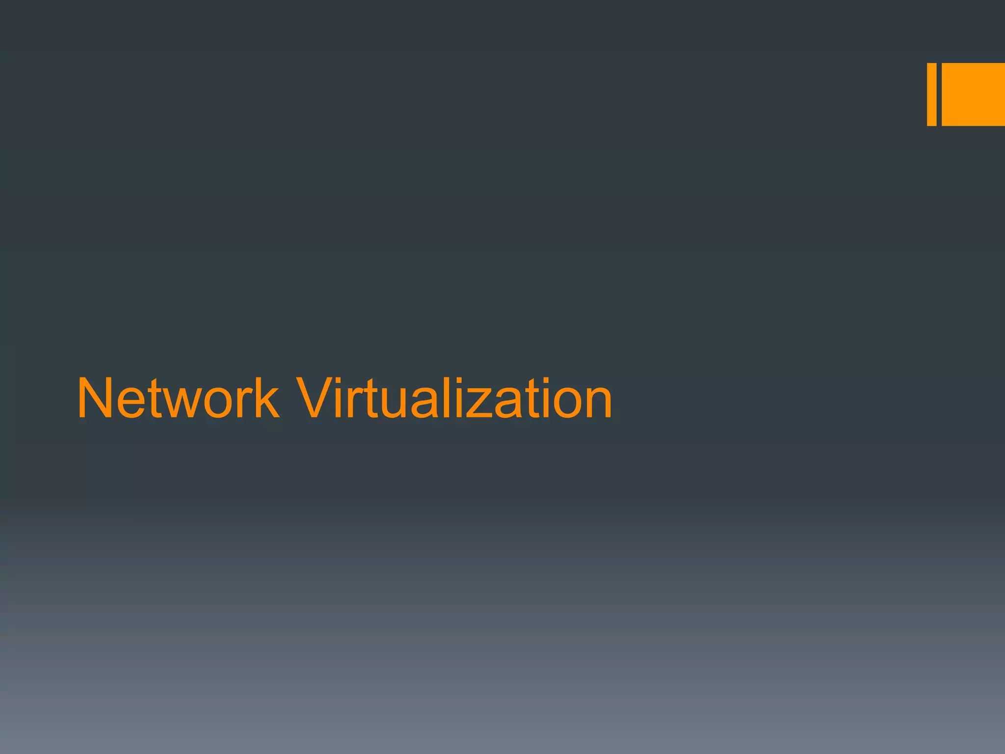 Network Virtualization
 