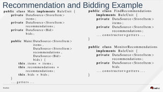 Recommendation and Bidding Example
 