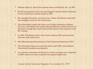 William Rhett Jr Aiken rhettlt | PPTX | Houses | Real Estate