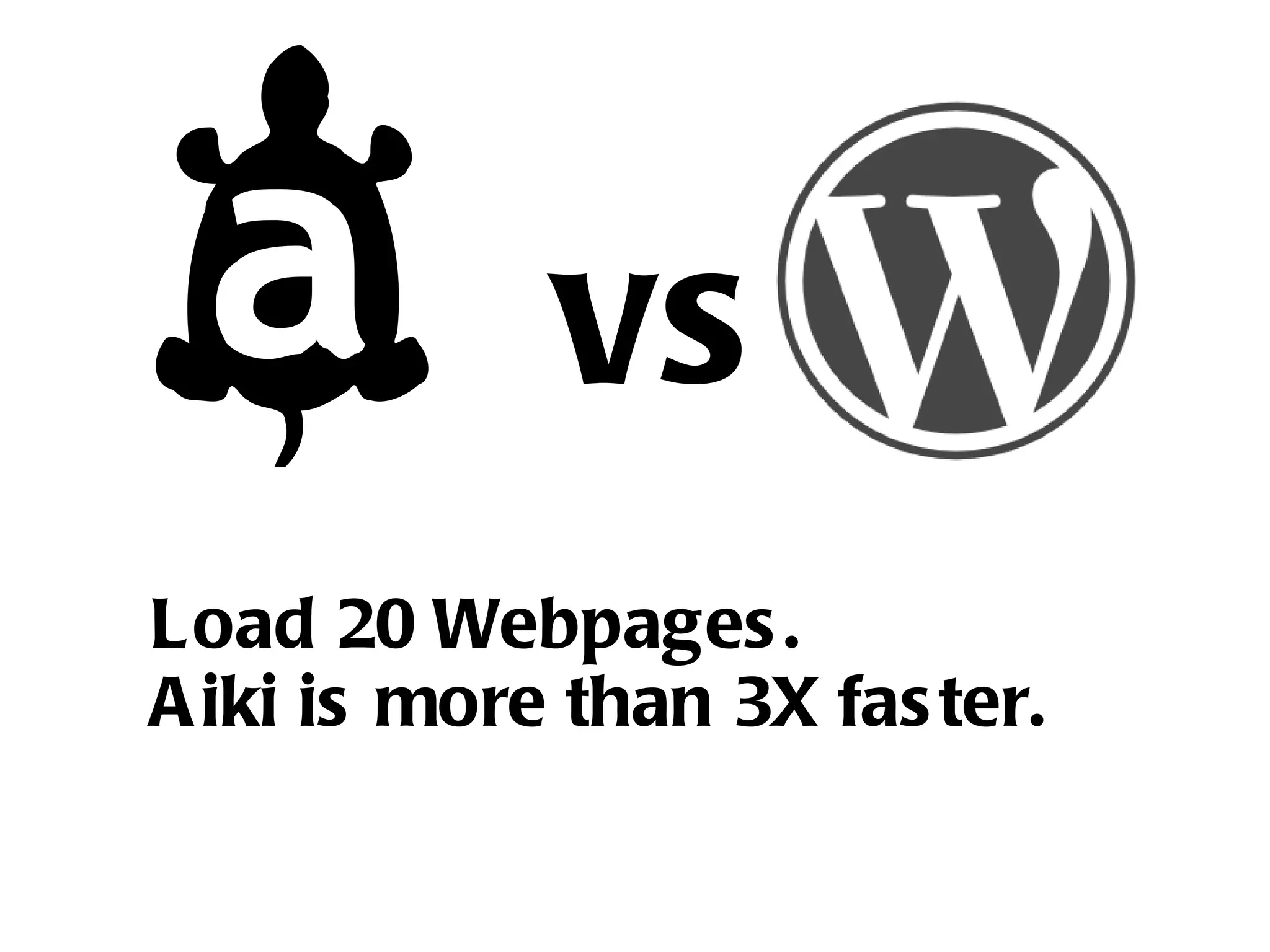 Load 20 Webpages. Aiki is more than 3X faster. vs 