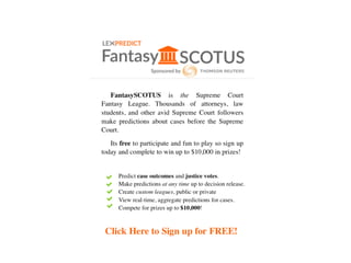 #LegalAnalytics
Quantitative Legal Prediction
 