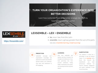 #LegalAnalytics
Quantitative Legal Prediction
https://lexsemble.com/
 