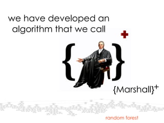 #Predict Relevant Documents
#Predict Case Outcomes
Data Driven Legal Underwriting
Data Driven EDiscovery/Due Diligence
(Predictive Coding)
#Predict Legal Costs
Data Driven Legal Operations
 