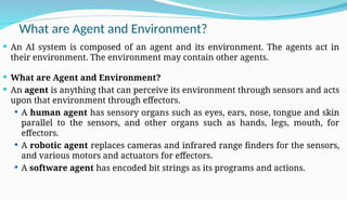 Comprehensive Overview of AI Agents, Environments, and Applications | PPT