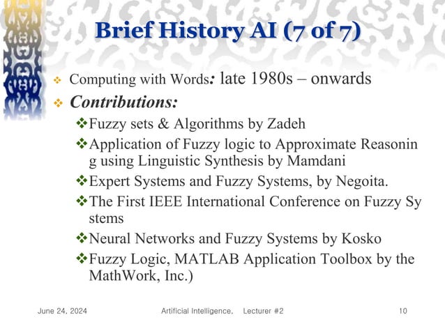 Artificial Intelligence Lecture Slide 02 | PPT