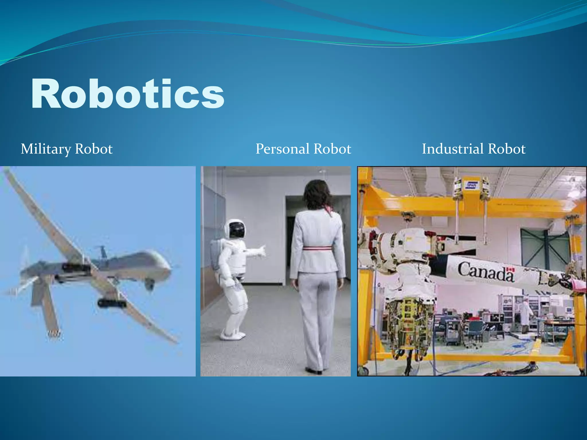 Robotics
Military Robot Personal Robot Industrial Robot
 
